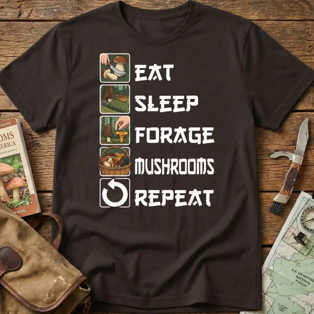Eat Sleep Forage Mushrooms Repeat Tee
