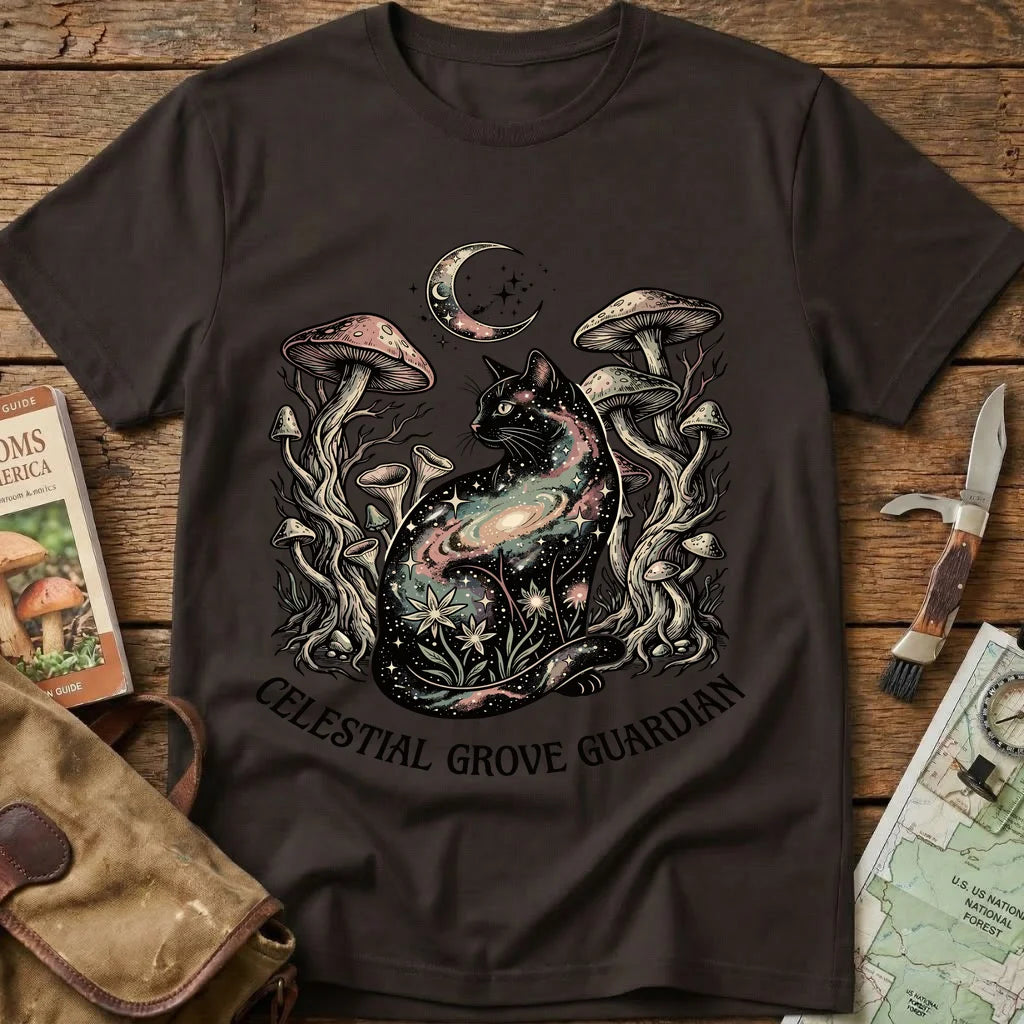 Celestial Grove Guardian Mushroom Tee